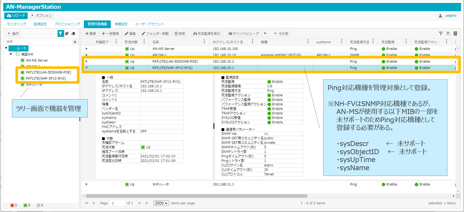 市場 パトライト ネットワーク監視表示灯 色